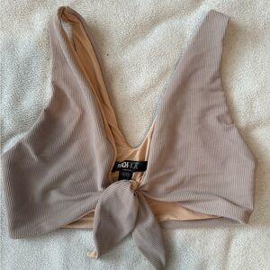 Beach Riot Beige Knot-Front Bikini Top